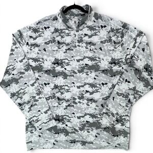Swing Juice Mens 3XL Digital Camo 1/4 Zip Pullover Grey White IS46005 SJ Logo